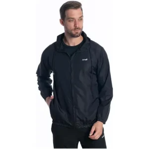 Jaqueta Corta Vento Impermeável Masculina com Capuz na cor preta